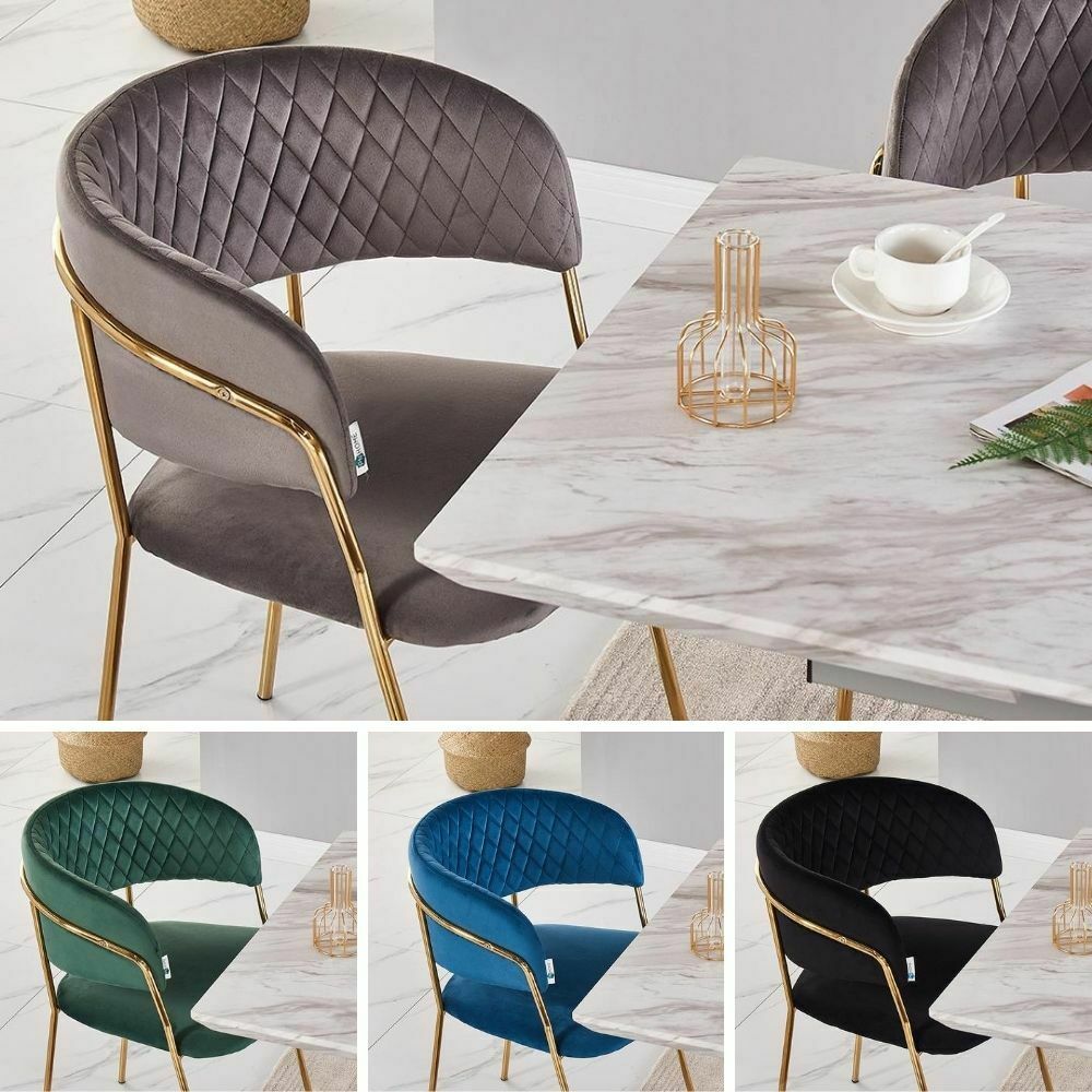 Accent furniture—velvet dining chair