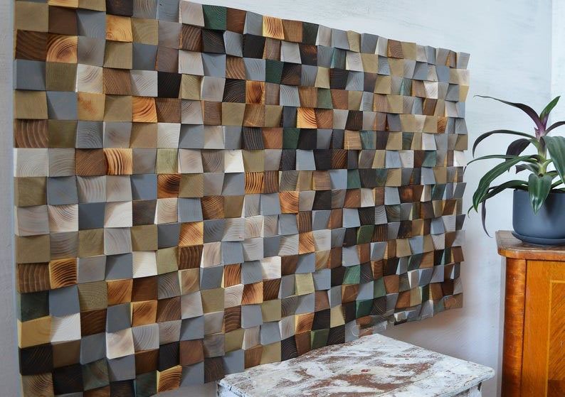 Wooden wall arts—wooden mosaic wall  art