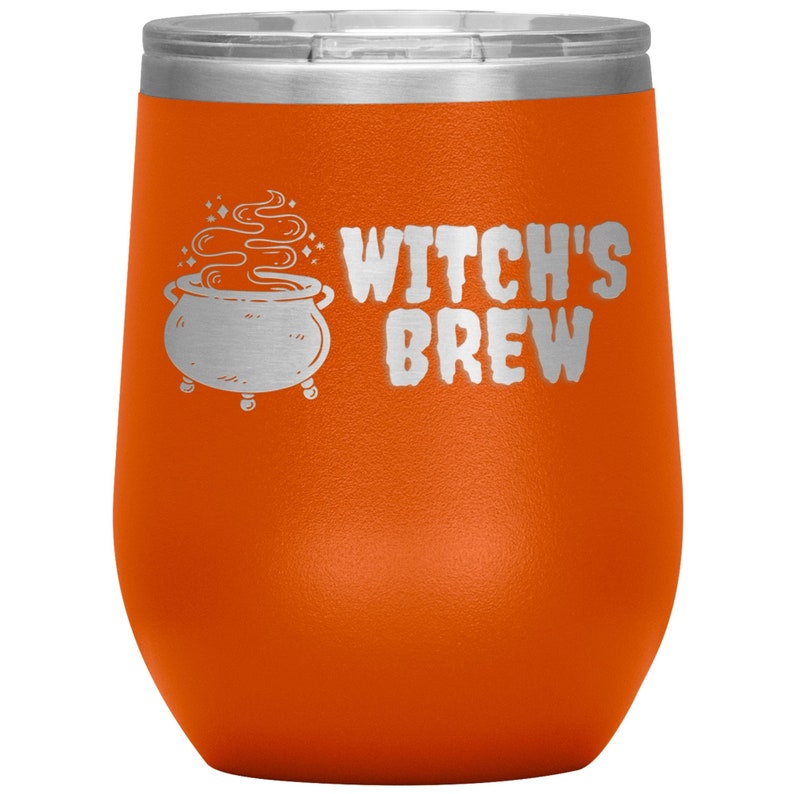 Witch's brew cauldron insulated wine tumbler
