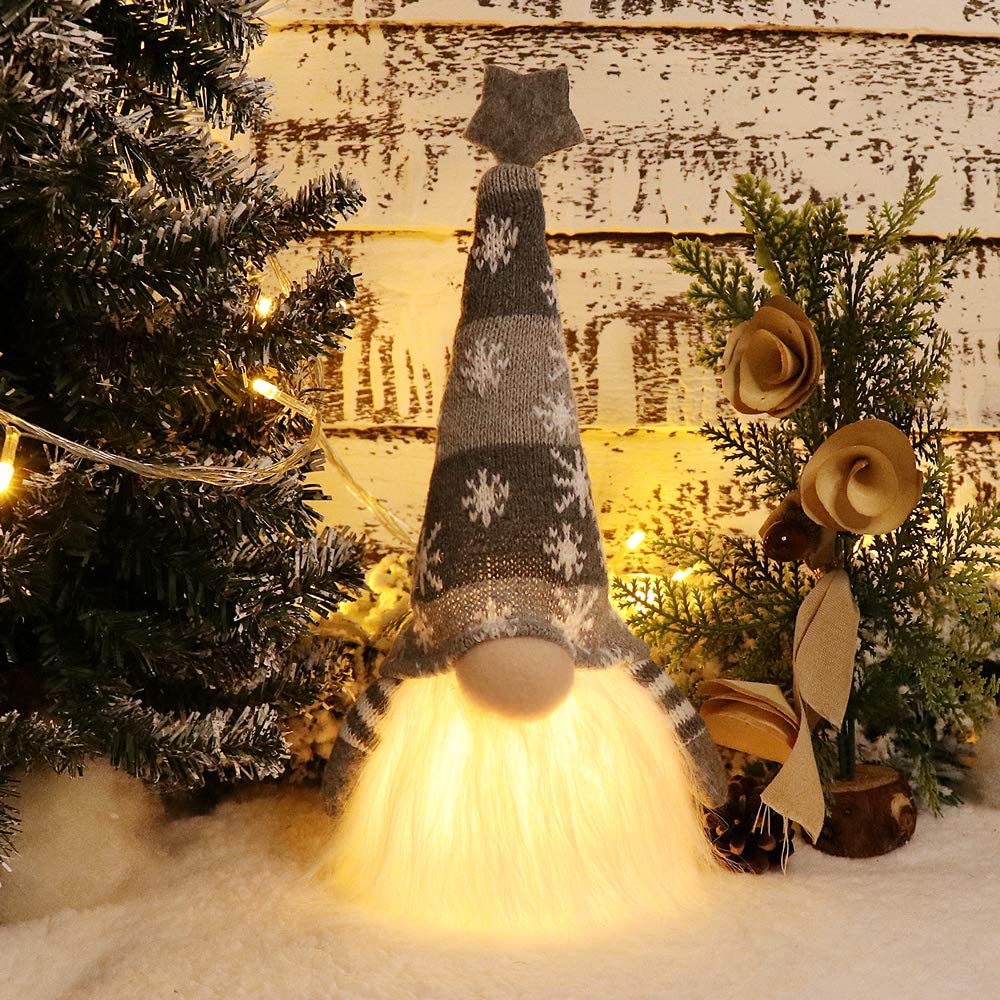 Christmas Handmade Gnome Tomte with Light, Plush Elf
