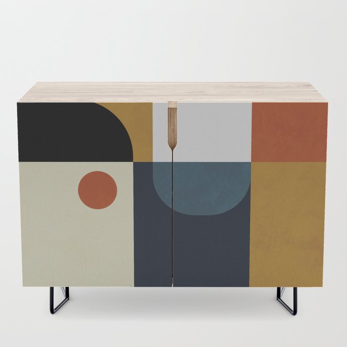 mid century abstract shapes fall winter Credenza