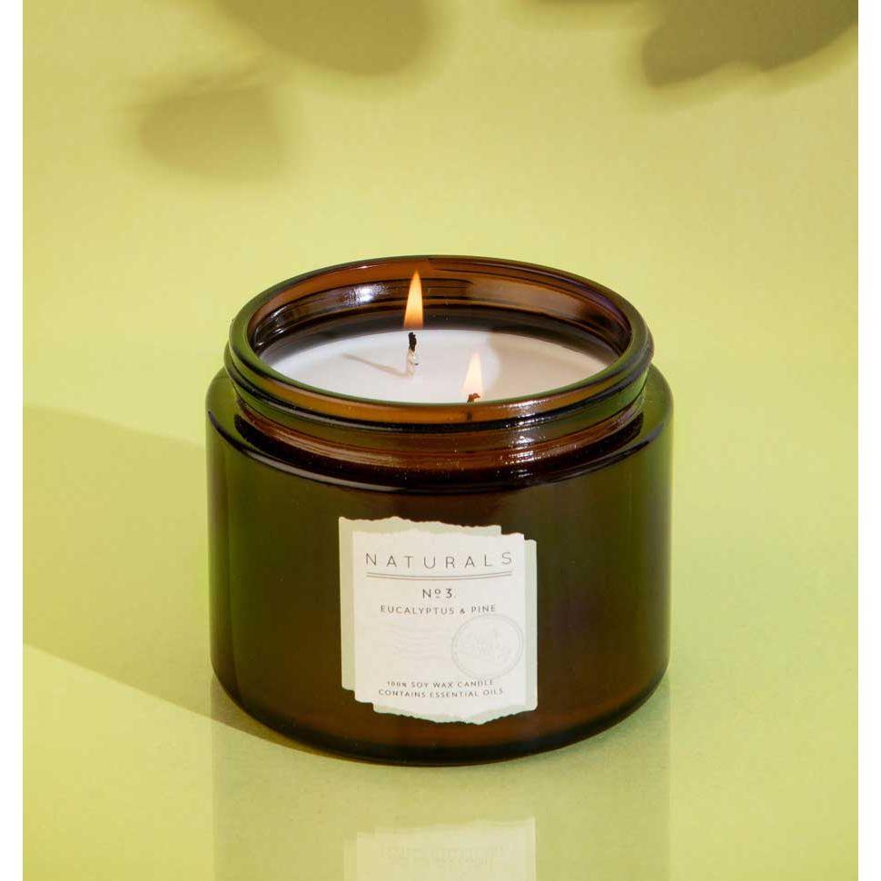 Eucalyptus pine double wick scented candle