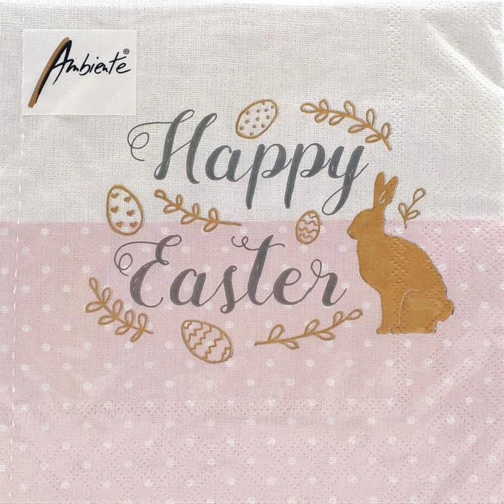 Serviette_HappyEaster_Rosa