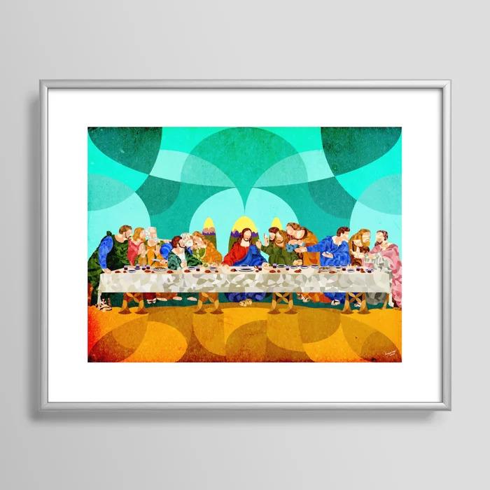 curves-last-supper-framed-prints -silver frame