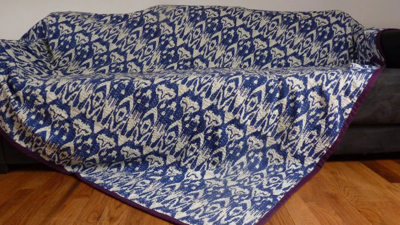 Indian hand-made Ikat Quilt