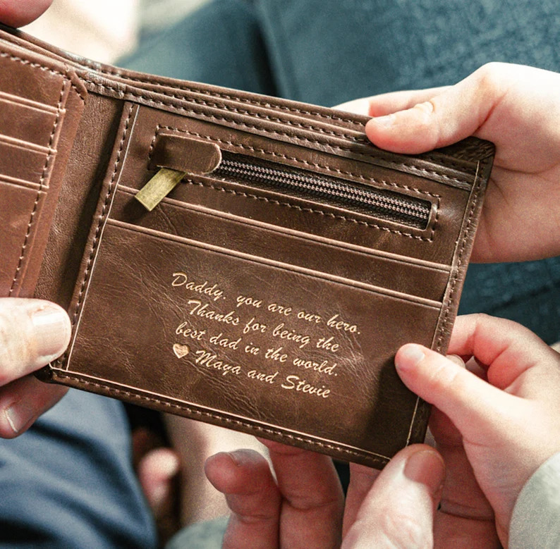 Personalized Father's Day Gift Ideas—Personalized leather wallet