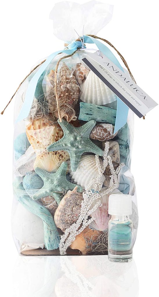 ANDALUCA Ocean Plumes Scented Seashell Potpourri Bag