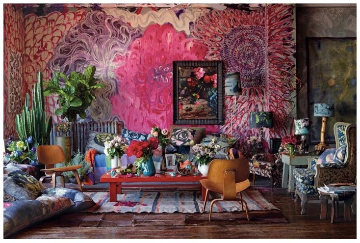 Saturated Colors in Bohemian Maximalist Decor
