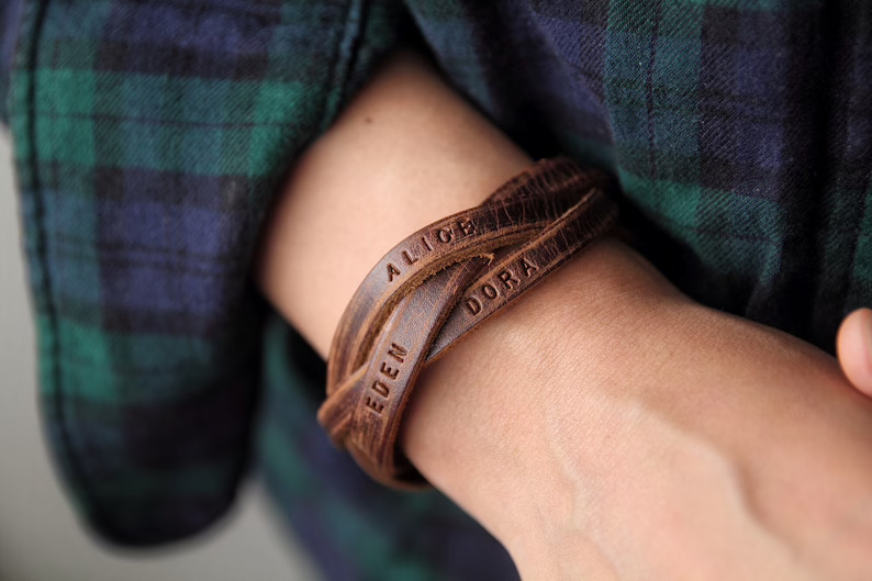 Personalized Father's Day Gift Ideas—Personalized Leather Bracelet