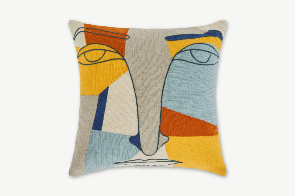 trendy home decor—Abstract embroidered cushion