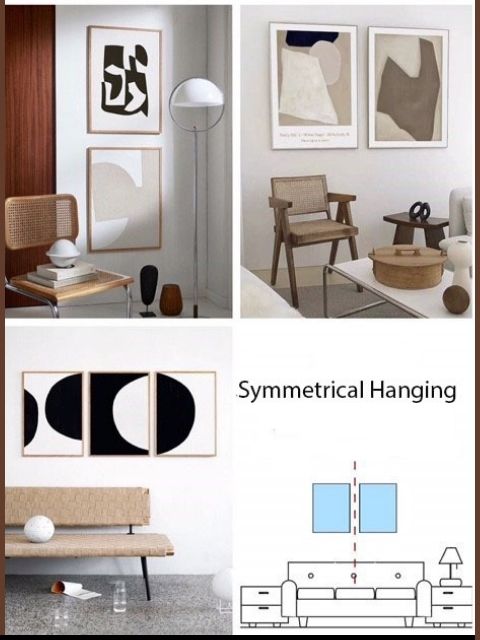 posters prints and visual artwork—symmetrical hanging