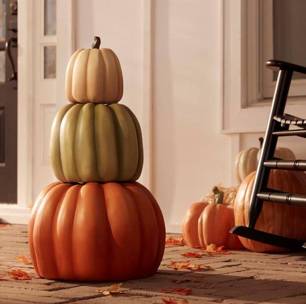 Halloween Kitchen Décor—3 piece Fall Havest Stacked Pumpkin