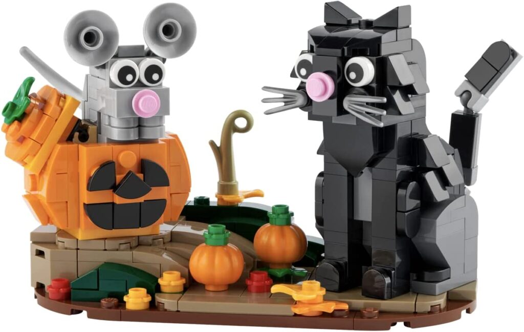 Halloween Cat & Mouse Lego Building Set