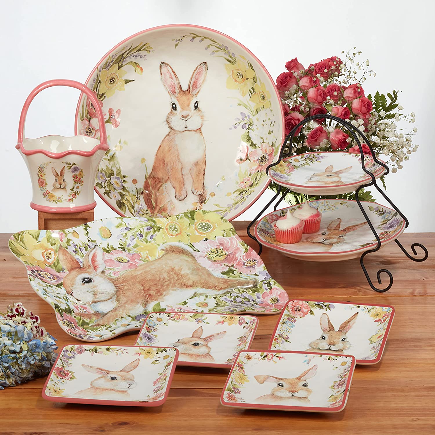 Easter Garden Dessert Salad plates