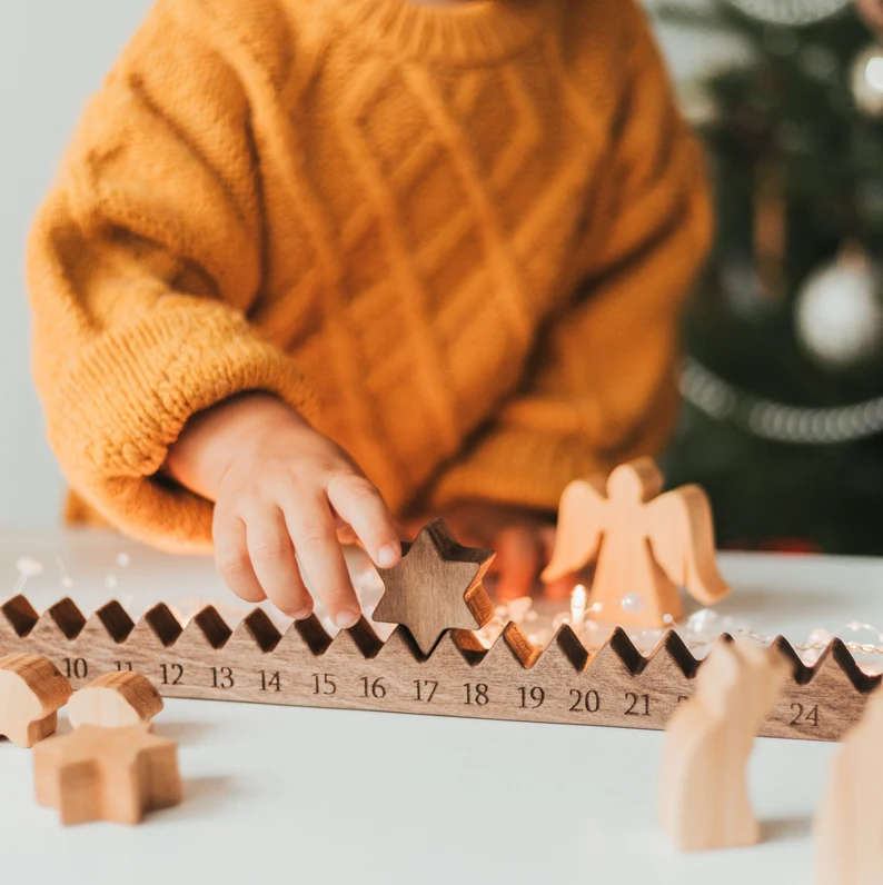 Wooden Advent Calendar Nativity Scene Set