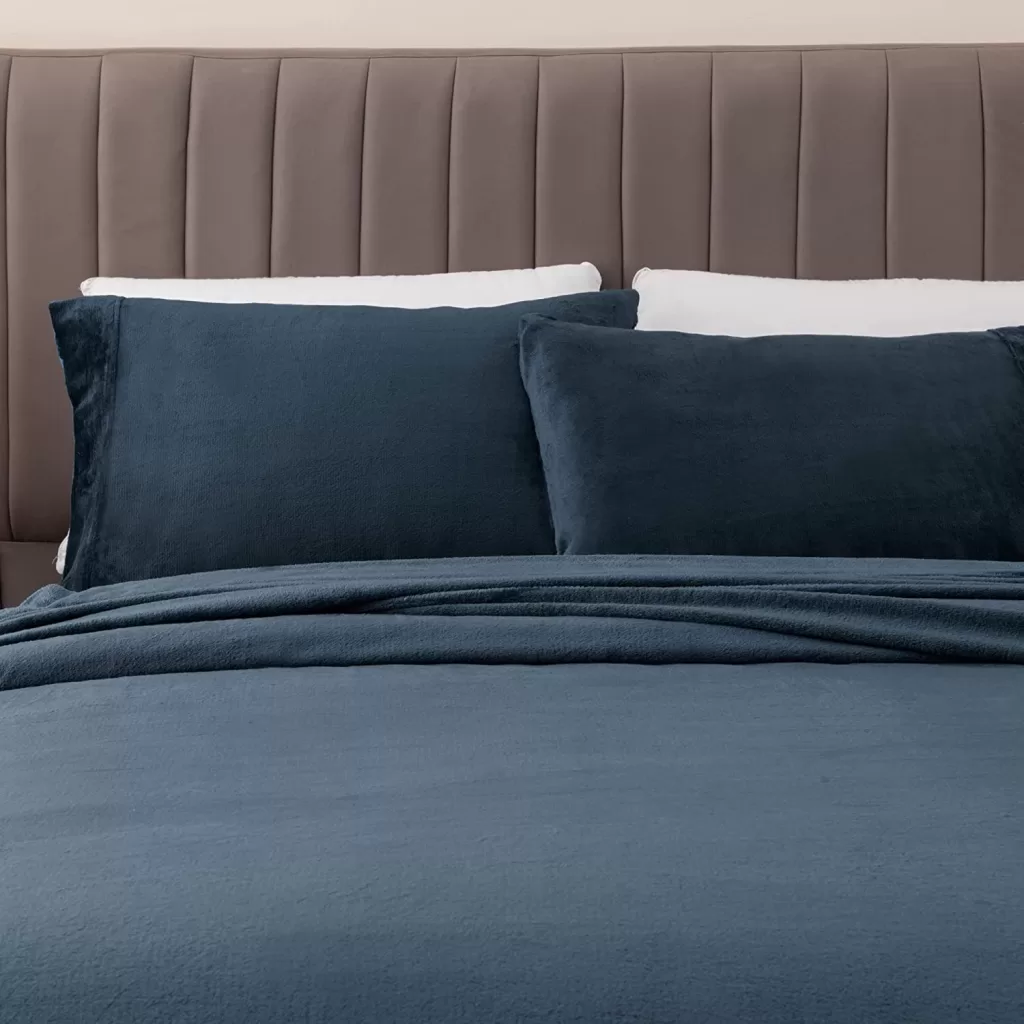 Winter Bed Sheets—Great Bay Home Extra Soft Velvet Plush Micro Fleece Sheet Set