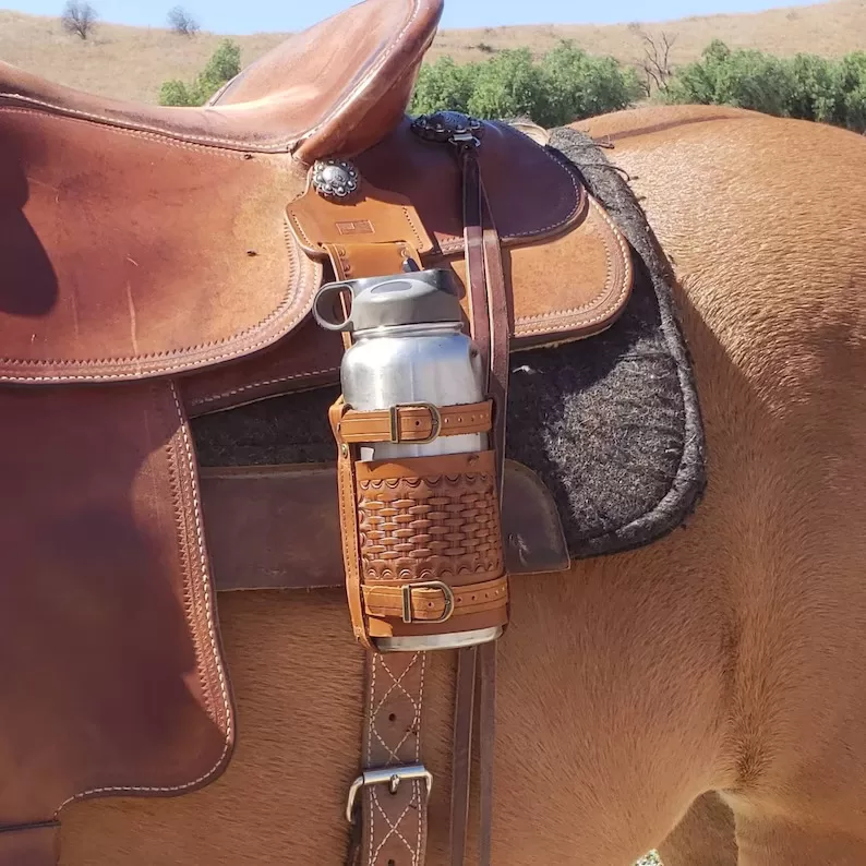 Leather Saddle Drink Holder