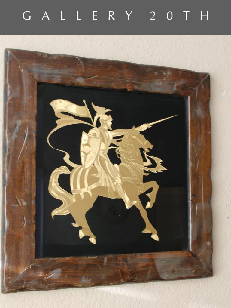 MID CENTURY KNIGHT FOIL WALL ART