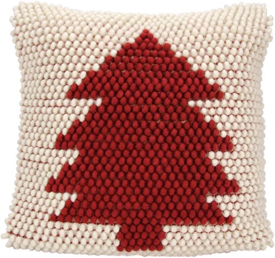 Mina Victory Holiday Pillows Xmas Tree Loops