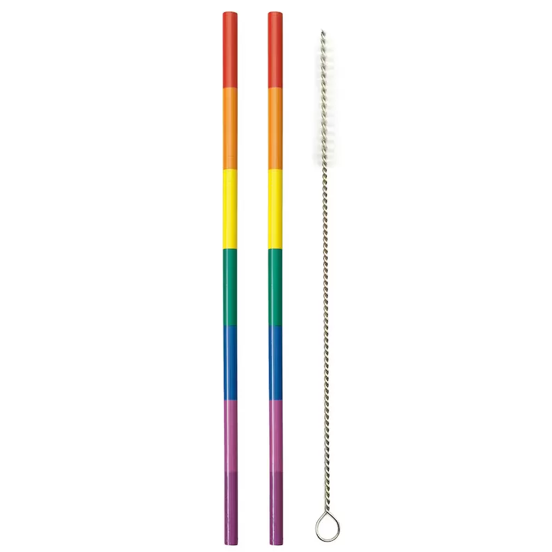 Stainless Steel Rainbow Straws Set
