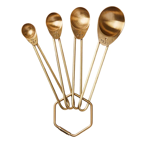 Brass measuring spoon set