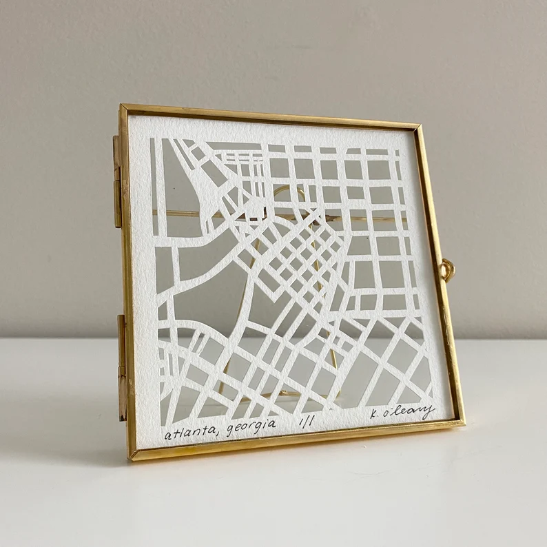 Amazon White Elephant Gift Ideas and Alternatives—Custom Miniature Hand Cut Map 