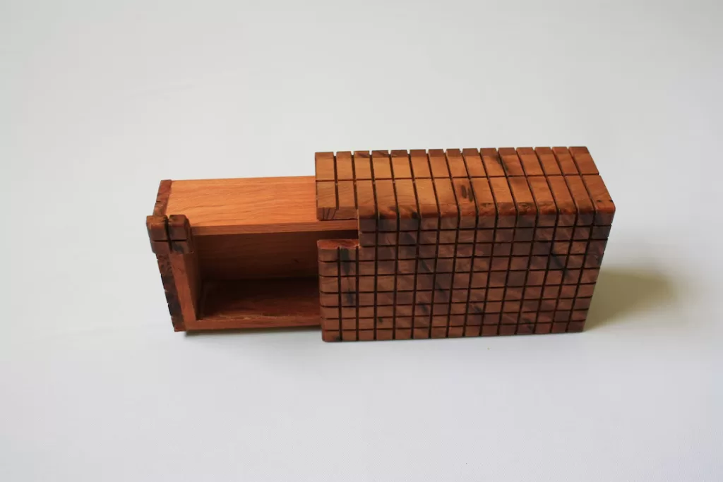Handmade wooden hidden lock box