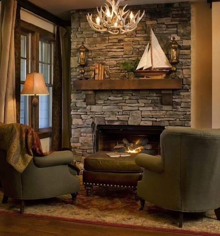Fireplace Sconces give a rustic look
