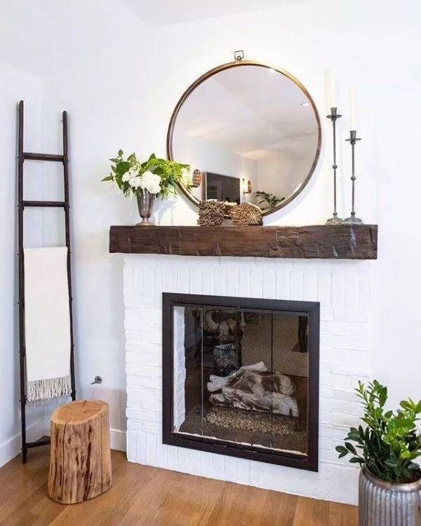Traditional Fireplace with Mantle Shelf