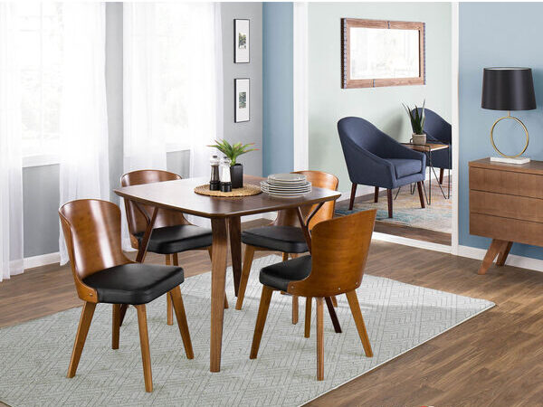 Scandinavian Dining Chairs—Bocello Walnut and Black Dining Chair