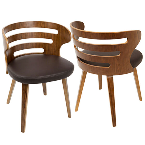Scandinavian Dining Chairs—Cosi Walnut and Brown Dining Chair