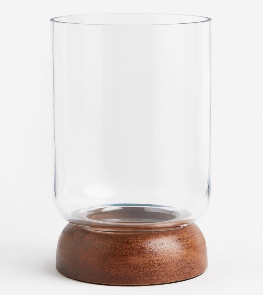 Wood and Glass Candle Holder