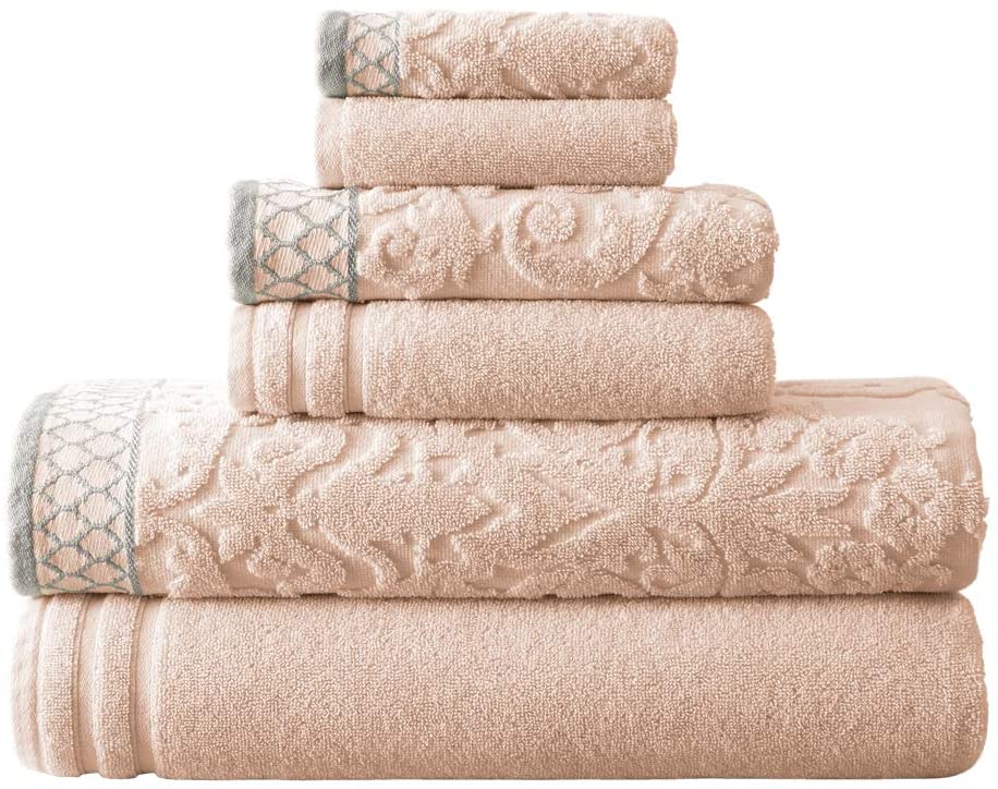 Damask Jacquard Combed Cotton Bath Towel Set