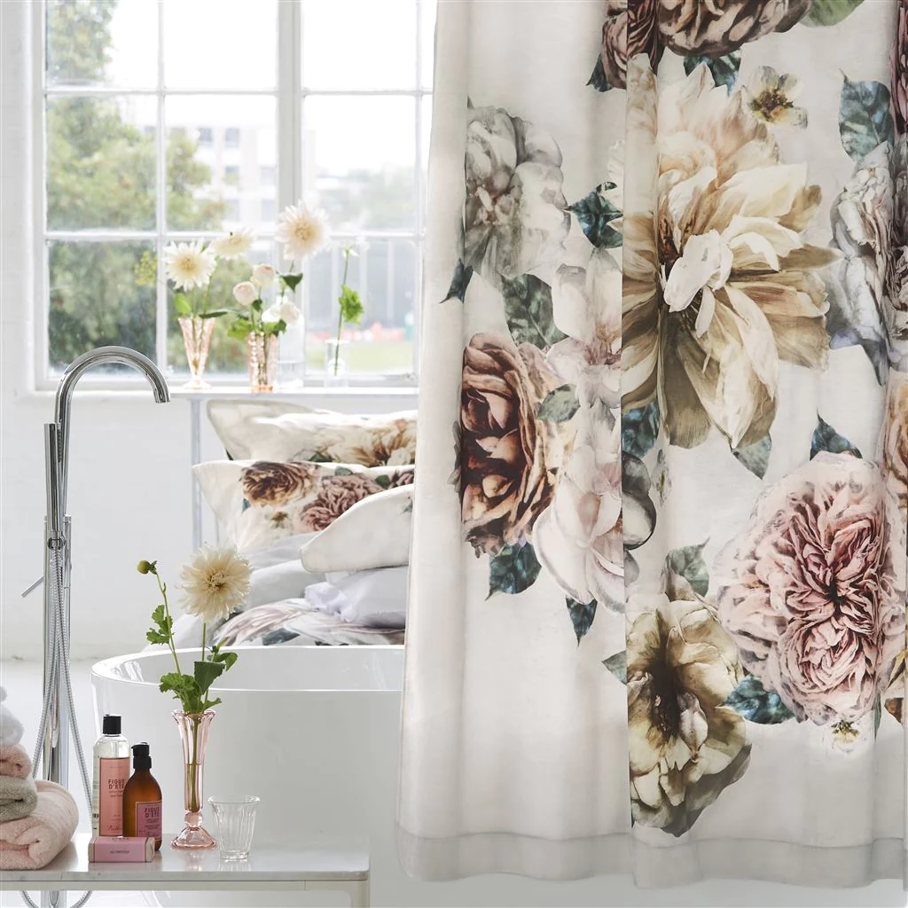 Trendy Shower Curtains—Pahari Cameo Cotton Sateen Shower Curtain