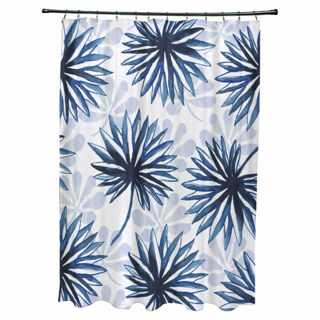 Spike and Stamp Flower Print Shower Curtain