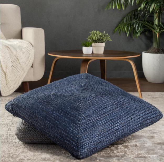Zeve Solid Blue Outdoor Floor Cushions