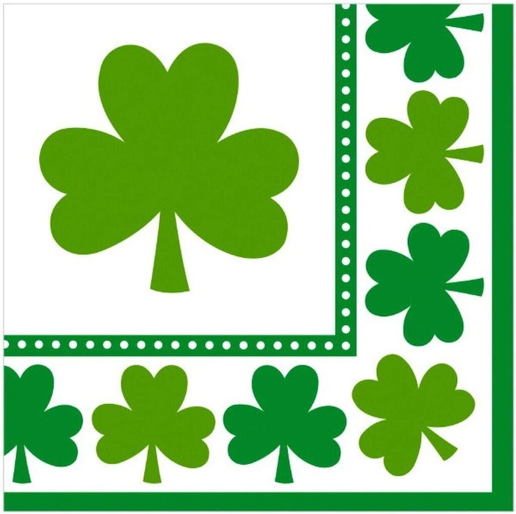 Amscan Lucky Shamrocks Paper Party Napkins