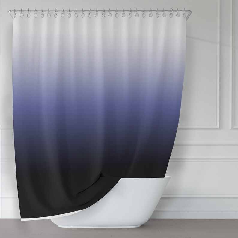 Blue Ombre Designer Shower Curtain