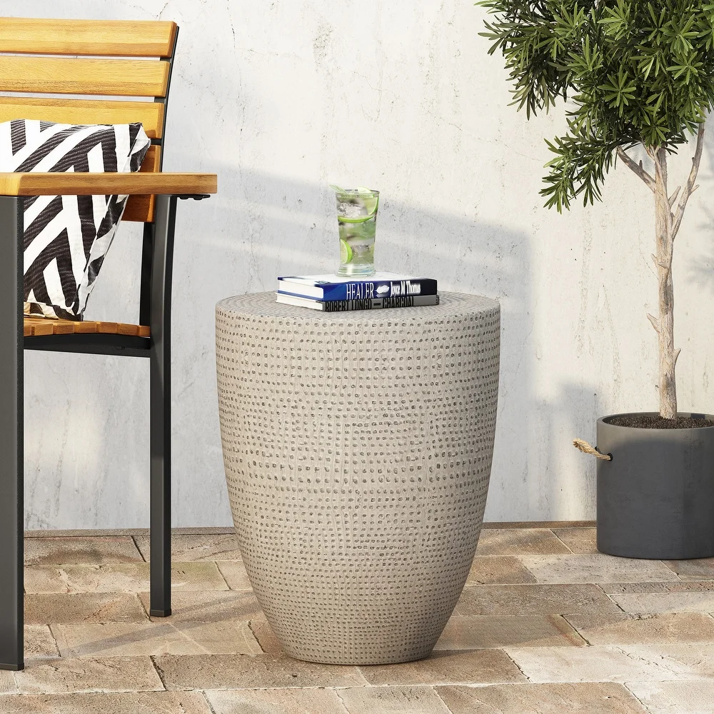 Inkwood outdoor lightweight concrete side table