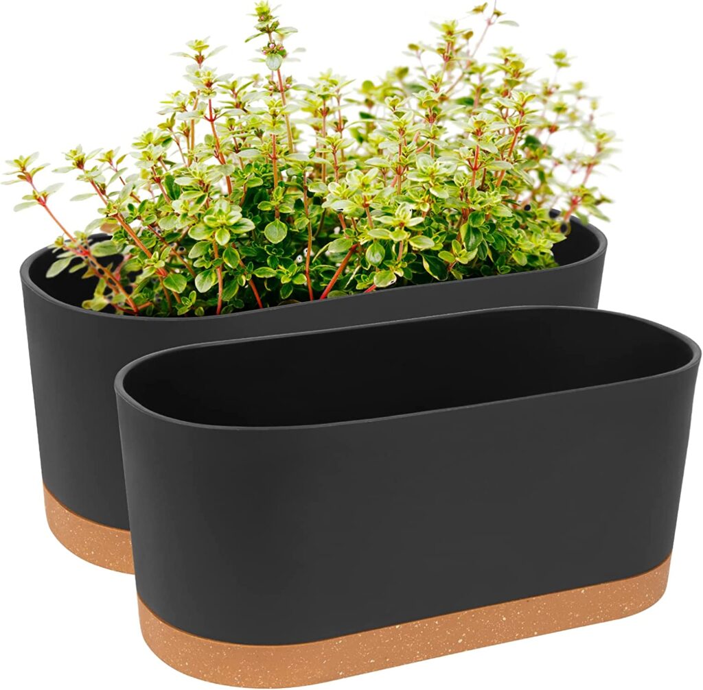 self-watering  indoor window box planters (2 pack)
