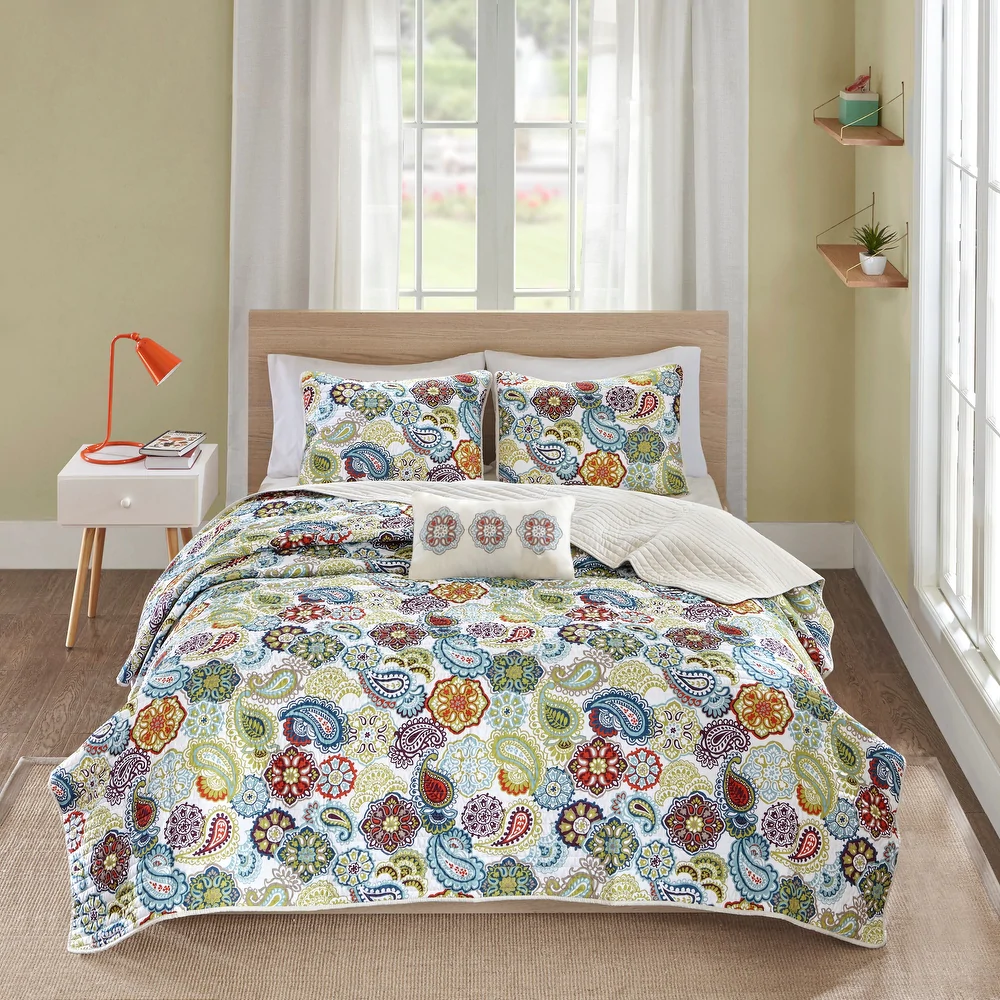 Stanyan Multi Paisley Quilted Coverlet Set