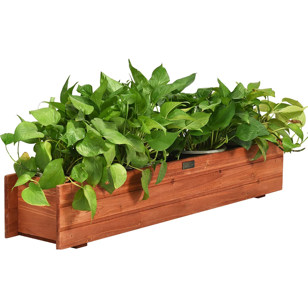 Indoor window planter Box—Costway Wooden Flower Planter Box