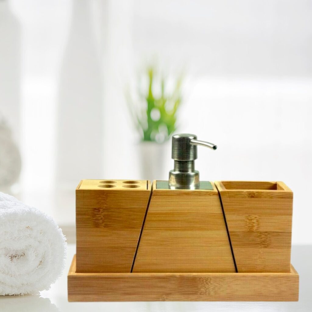Boho Bathroom Decor—Bamboo Bathroom Accessories