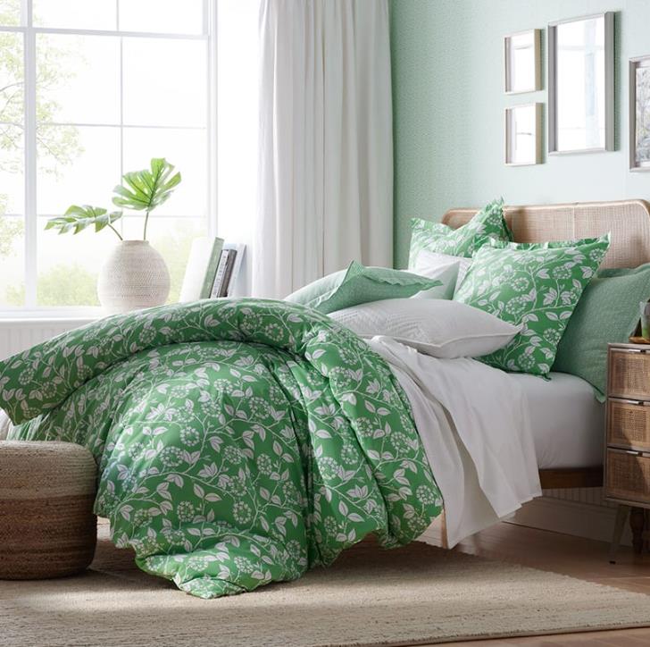 Floral bedding—Company Organic Cotton™ Myla Garment Washed Percale Duvet Cover