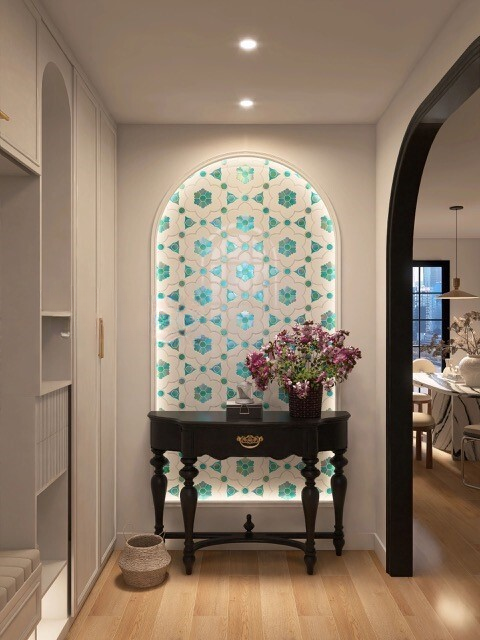 Mosaic Designs—Hallway with Mosaic Wall