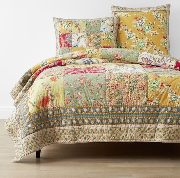 Floral Bedding—Sunset Handcrafted Floral Quilt