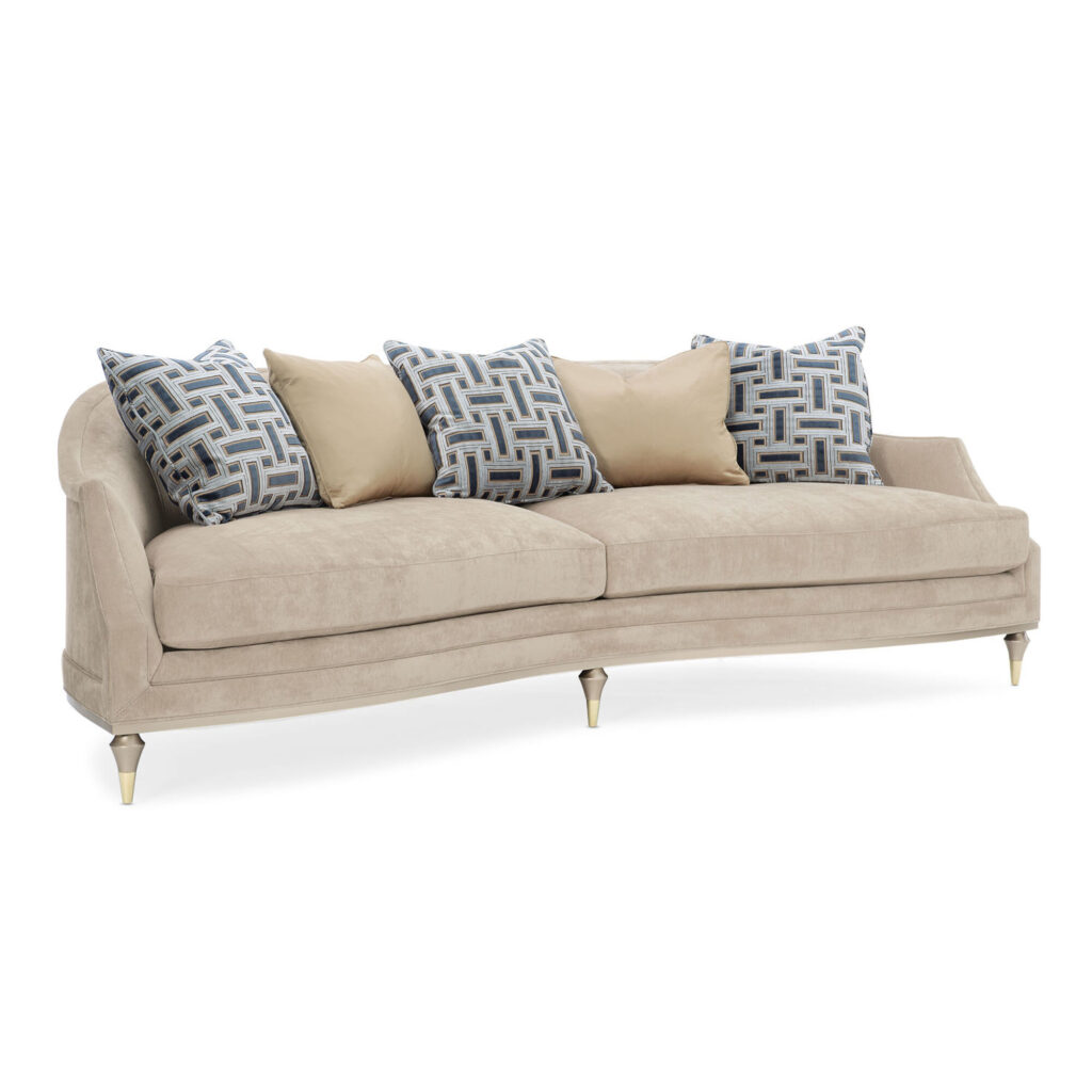 Caracole Classic Blush Taupe and Beige Living Large Sofa