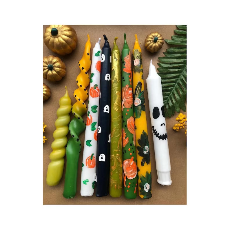 Halloween Hand-painted Tapered Candles