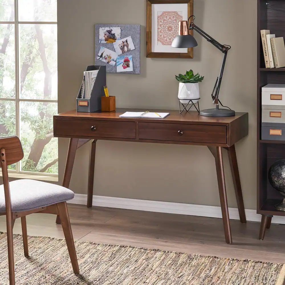 Mid-century Modern Office Furniture— Julio Acacia Wood Desk