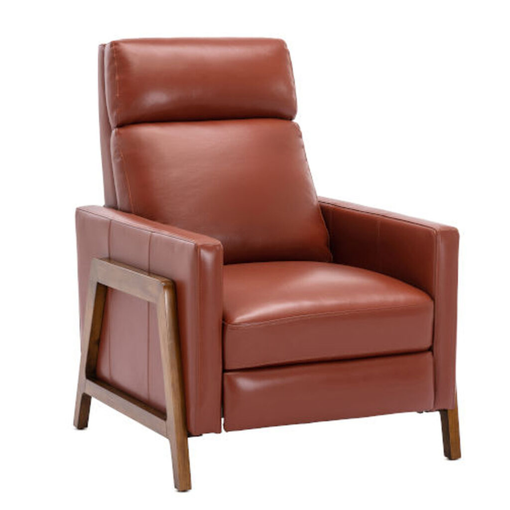 Brown Leather Push Back Decliner